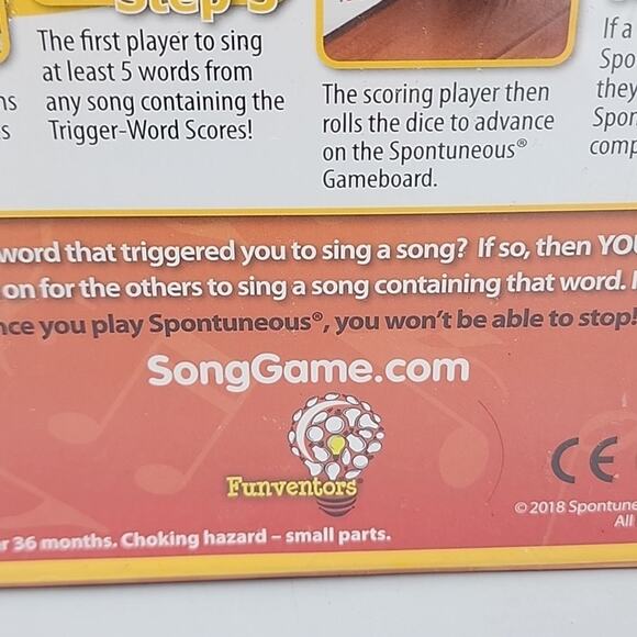 Spontuneous The Song Game - Yellow Brand New Factory Sealed 4-10 Players - Picture 6 of 11